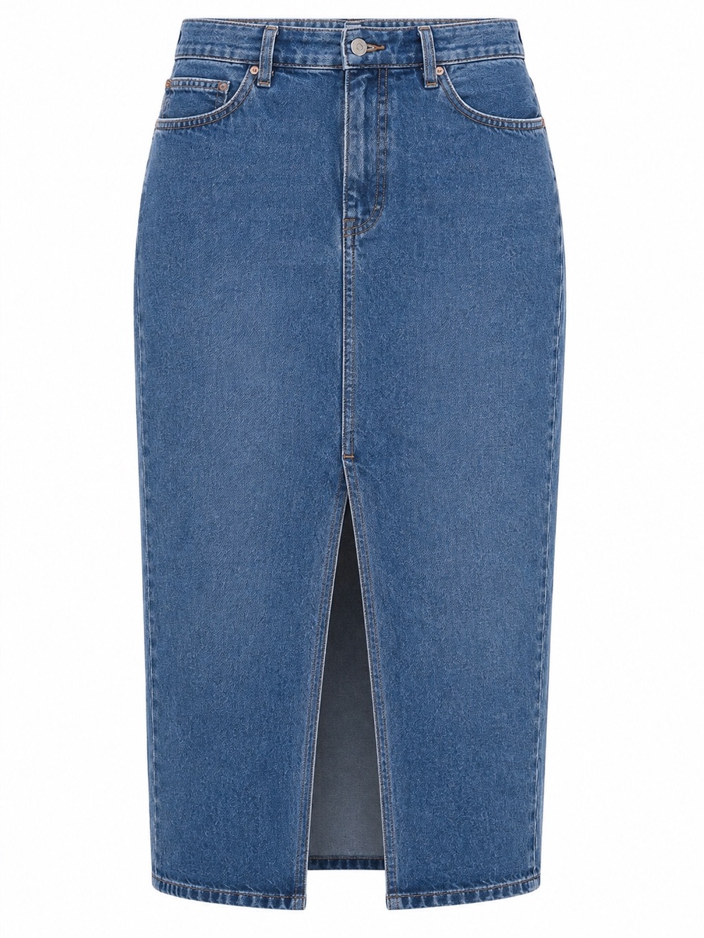 Aritzia Denim Forum High-Rise Midi Denim Skirt